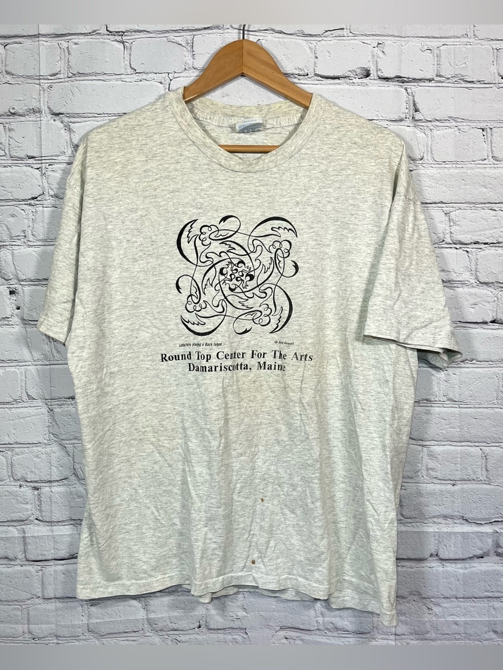 Vintage Hanes Round Top Center For The Arts Maine T Shirt Mens Size XL Gray
